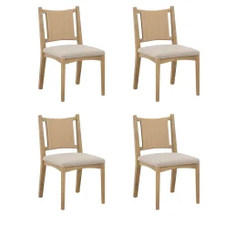 Arched Back Seagrass Dining Chair Light Brown (Set of 4)