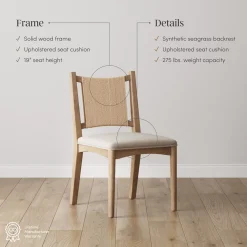 Arched Back Seagrass Dining Chair Light Brown (Set of 6)
