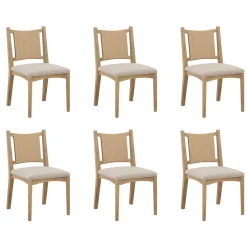 Arched Back Seagrass Dining Chair Light Brown (Set of 6)