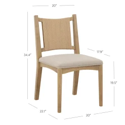 Arched Back Seagrass Dining Chair Light Brown (Set of 2)