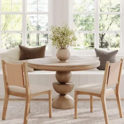 Arched Back Seagrass Dining Chair Light Brown
