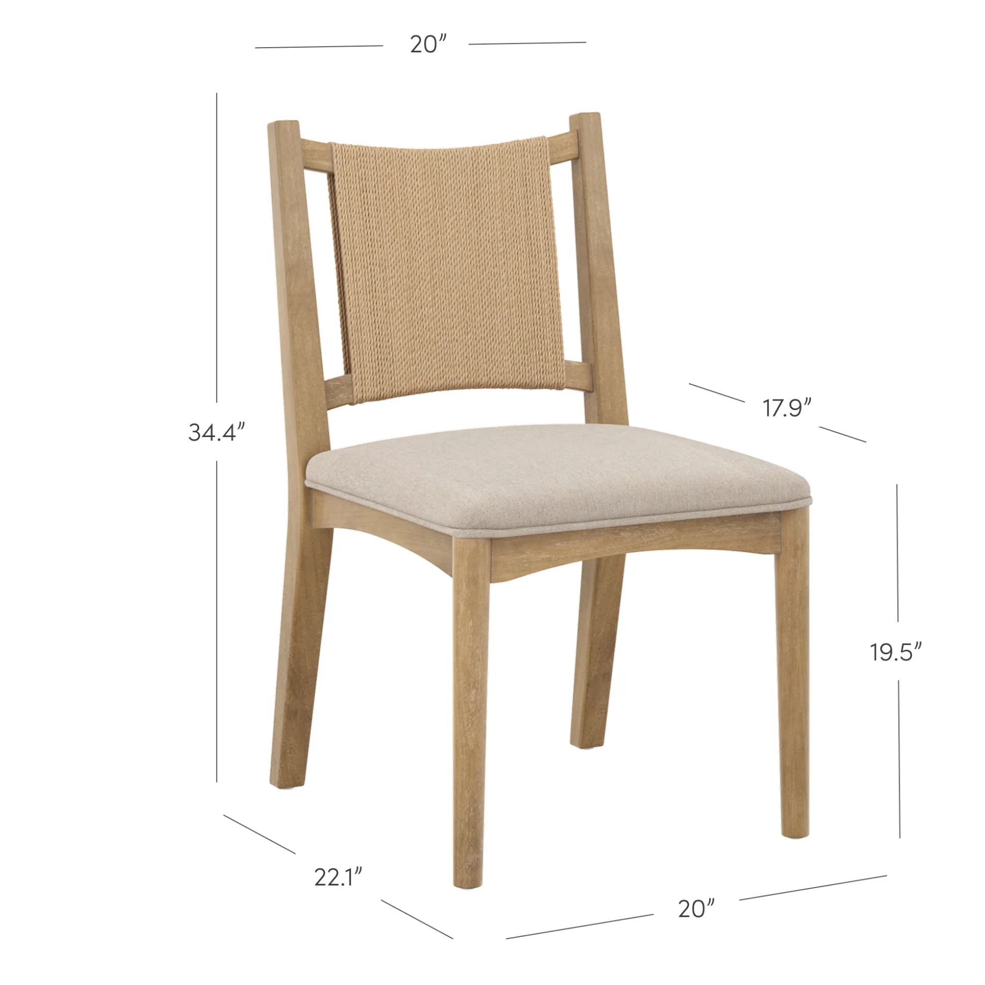 Arched Back Seagrass Dining Chair Light Brown