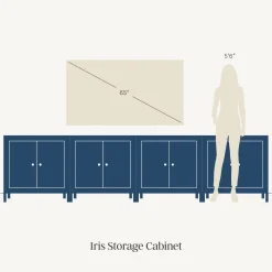 Arched Fabric Wrapped Storage Credenza with Doors Beige (Set of 4)