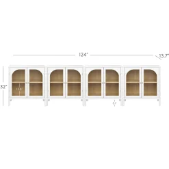 Arched Glass Door TV Console for TVs up to 100