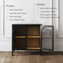 Arched Glass Door TV Console for TVs up to 65