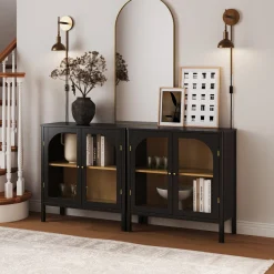 Arched Glass Door TV Console for TVs up to 65
