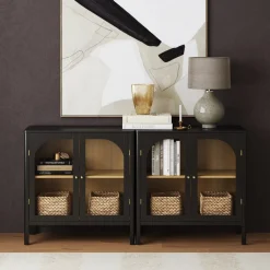 Arched Glass Door TV Console for TVs up to 65