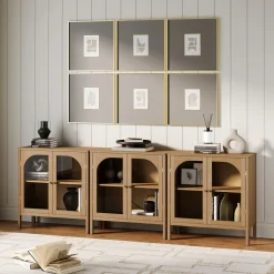 Arched Glass Door TV Console for TVs up to 75