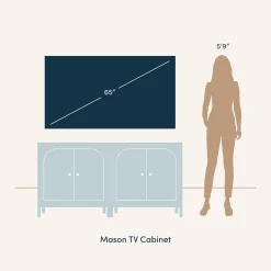 Arched Glass Door TV Console for TVs up to 65" Raw Oak