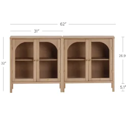 Arched Glass Door TV Console for TVs up to 65