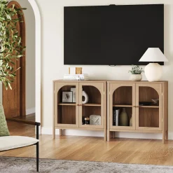 Arched Glass Door TV Console for TVs up to 65