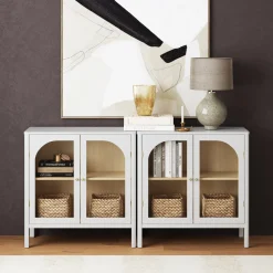 Arched Glass Door TV Console for TVs up to 65
