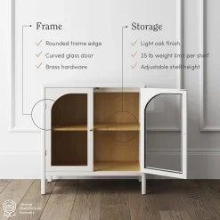 Arched Glass Door TV Console for TVs up to 65