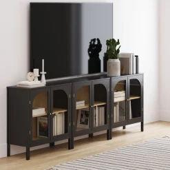 Arched Glass Door TV Console for TVs up to 75
