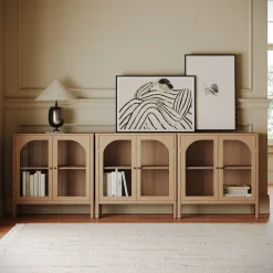 Arched Glass Door TV Console for TVs up to 75