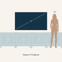 Arched Glass Door TV Console for TVs up to 100" Brown