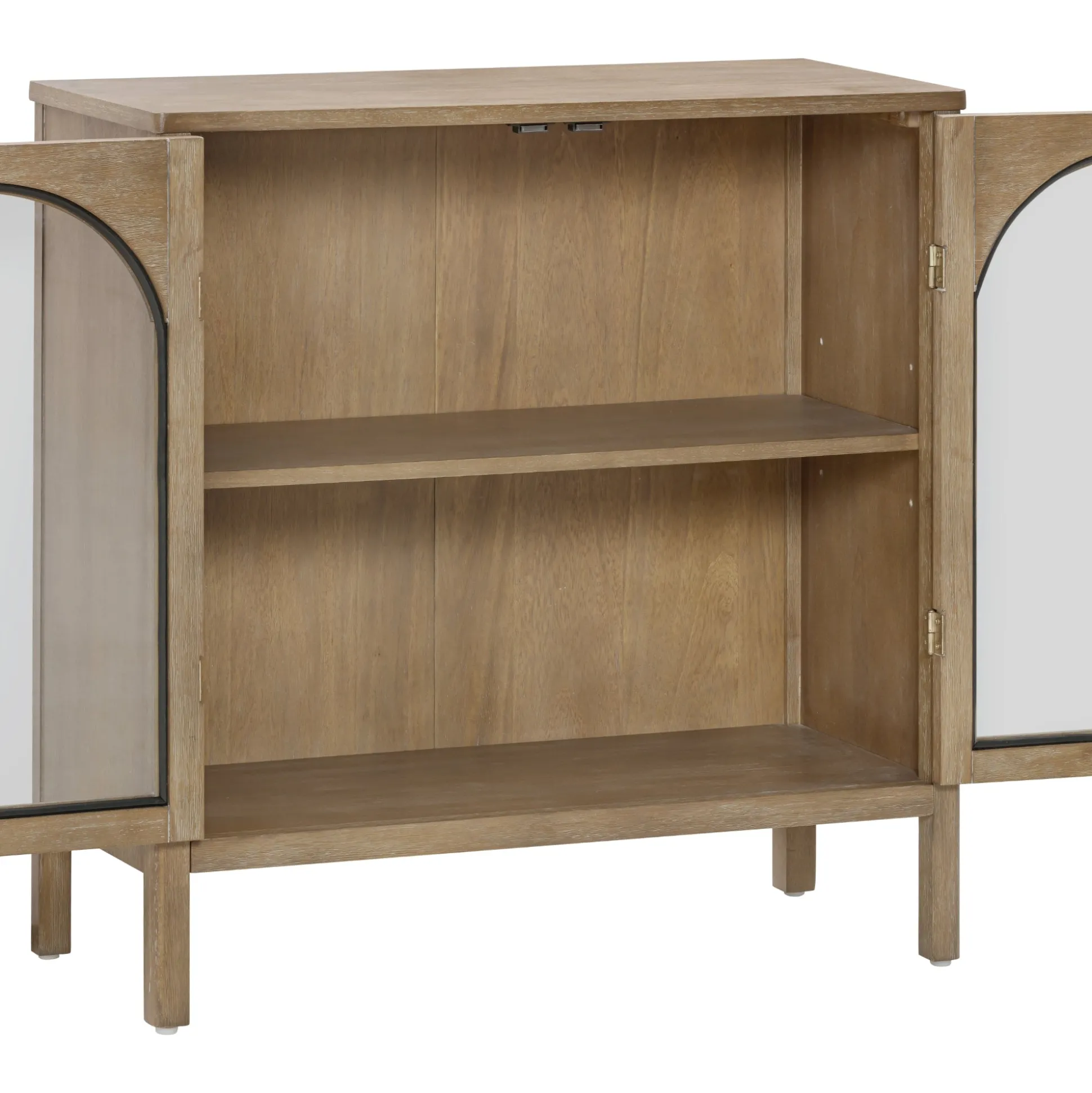 Arched Glass Door TV Console for TVs up to 100" Brown