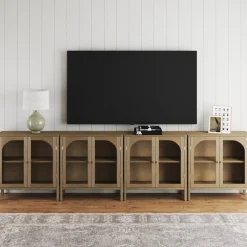 Arched Glass Door TV Console for TVs up to 100