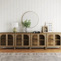 Arched Glass Door TV Console for TVs up to 100