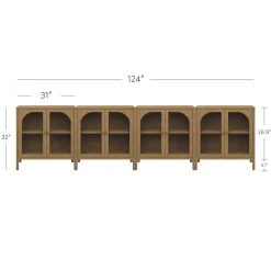 Arched Glass Door TV Console for TVs up to 100