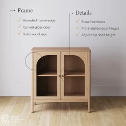 Arched Glass Door TV Console for TVs up to 100