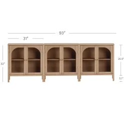 Arched Glass Door TV Console for TVs up to 100