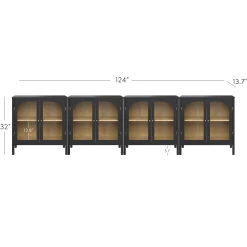 Arched Glass Door TV Console for TVs up to 100