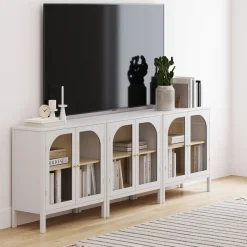 Arched Glass Door TV Console for TVs up to 75