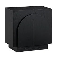 Arched Kitchen Cabinet Credenza Black (Set of 2)