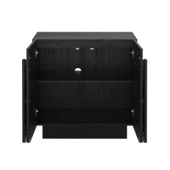 Arched Kitchen Cabinet Credenza Black (Set of 3)