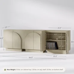 Arched TV Console Cabinet for TVs up to 75