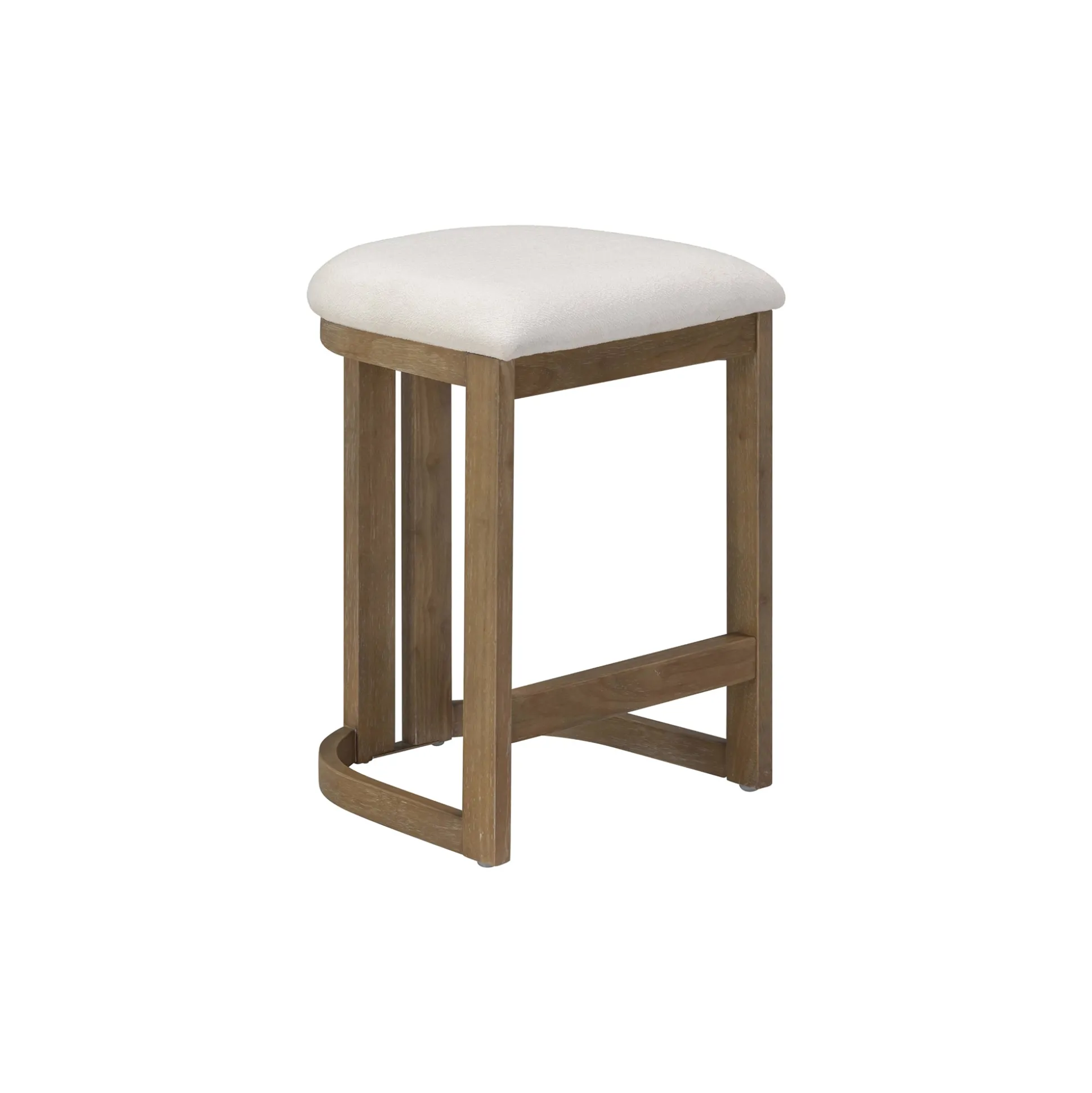 Barrel Wooden Backless Bar Stool Light Brown