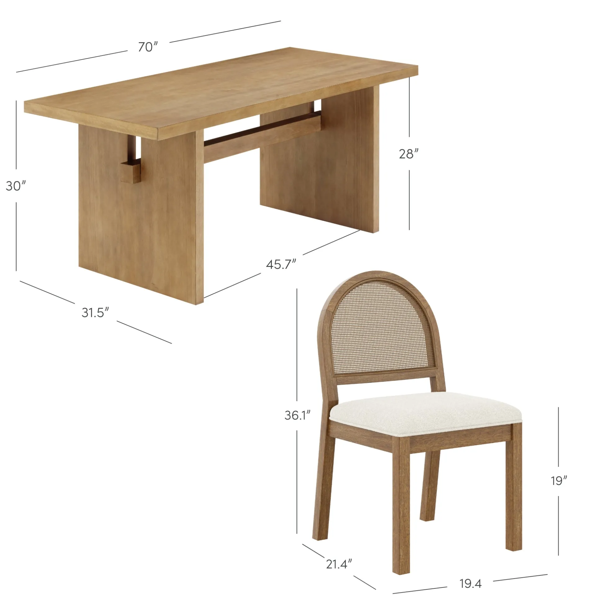 Bohemian Cane Dining Set (6 Chairs)