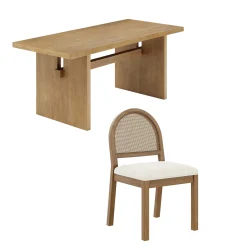 Bohemian Cane Dining Set (6 Chairs)