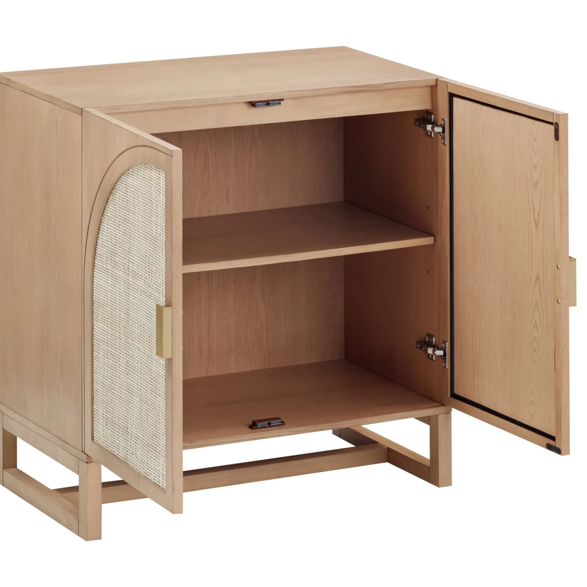 Boho Arched Cabinet Credenza Raw Oak (Set of 3)