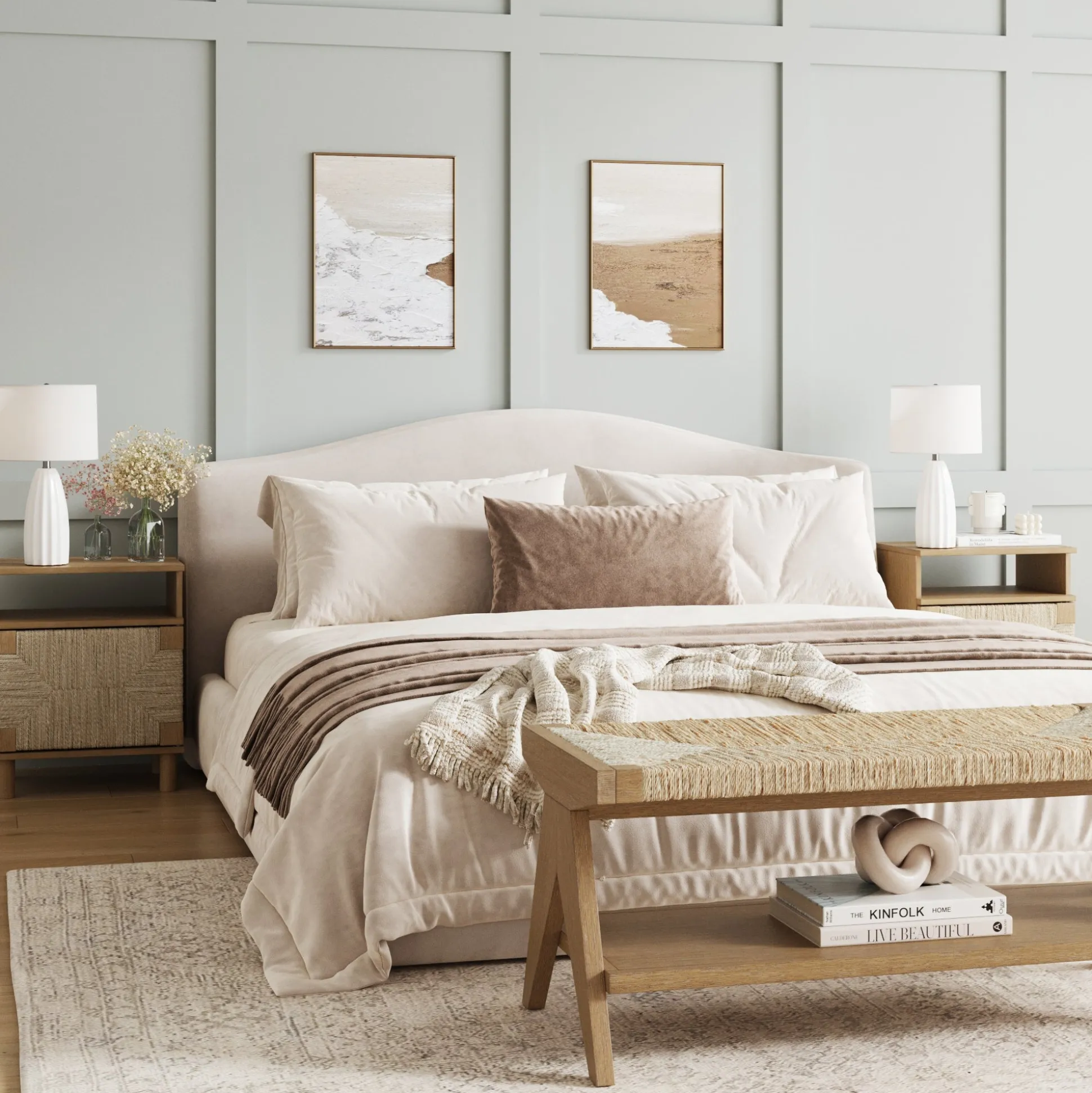 Boho Bedroom Set Light Brown
