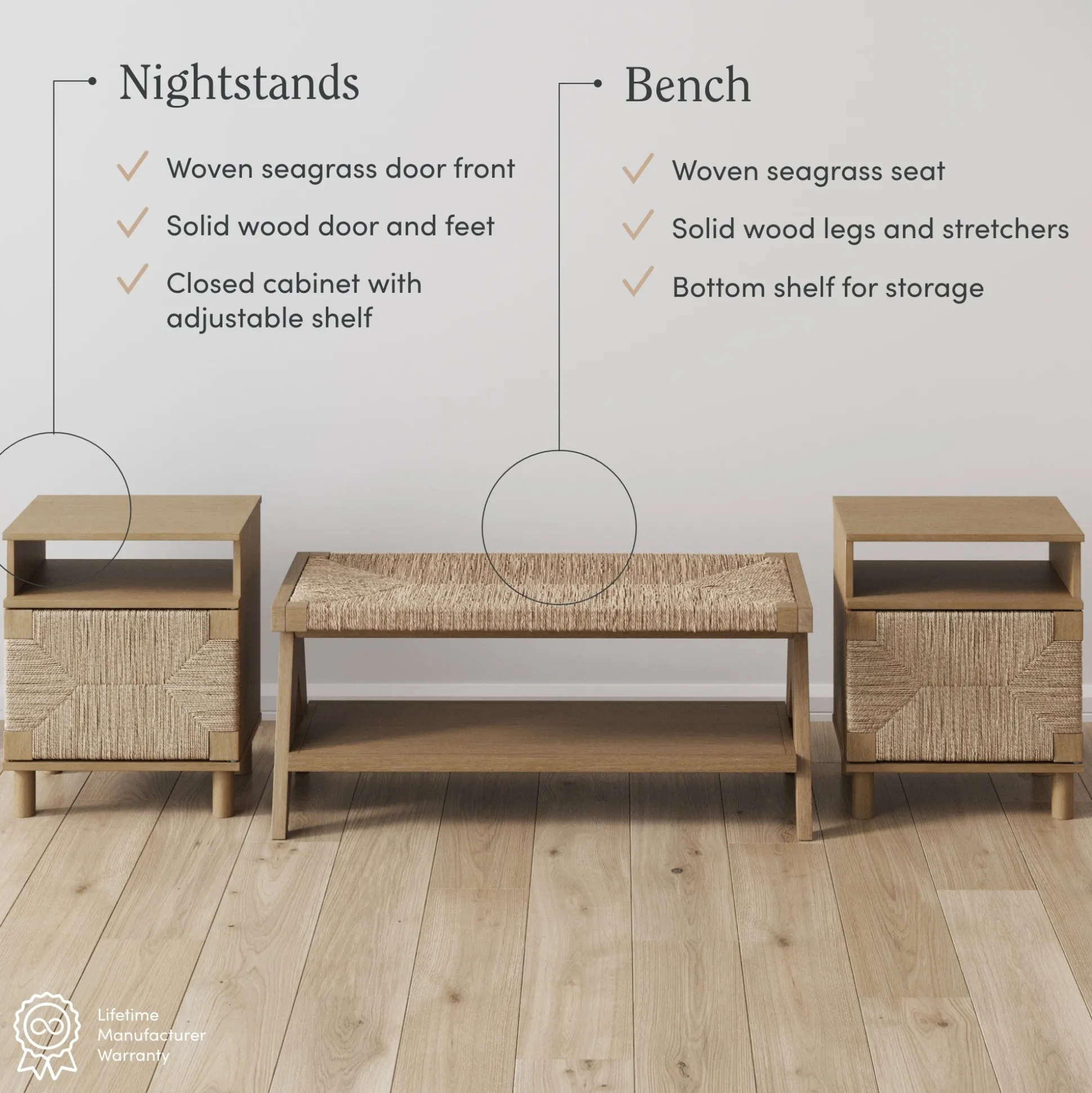 Boho Bedroom Set Light Brown