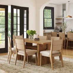 Boho Natural Flax & Seagrass Dining Chair (Set of 6)