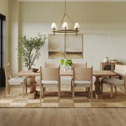 Boho Natural Flax & Seagrass Dining Chair (Set of 6)