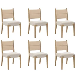 Boho Natural Flax & Seagrass Dining Chair (Set of 6)