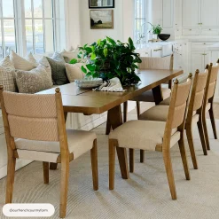 Boho Natural Flax & Seagrass Dining Chair (Set of 4)