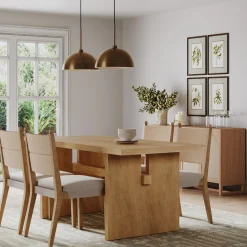 Boho Natural Flax & Seagrass Dining Chair (Set of 4)