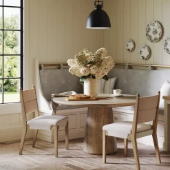 Boho Natural Flax & Seagrass Dining Chair (Set of 2)