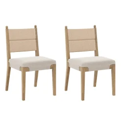 Boho Natural Flax & Seagrass Dining Chair (Set of 2)