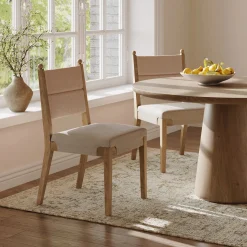 Boho Natural Flax & Seagrass Dining Chair (Set of 2)