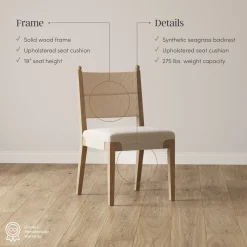 Boho Natural Flax & Seagrass Dining Chair