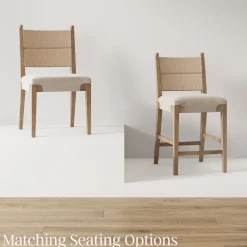 Boho Natural Flax & Seagrass Dining Chair