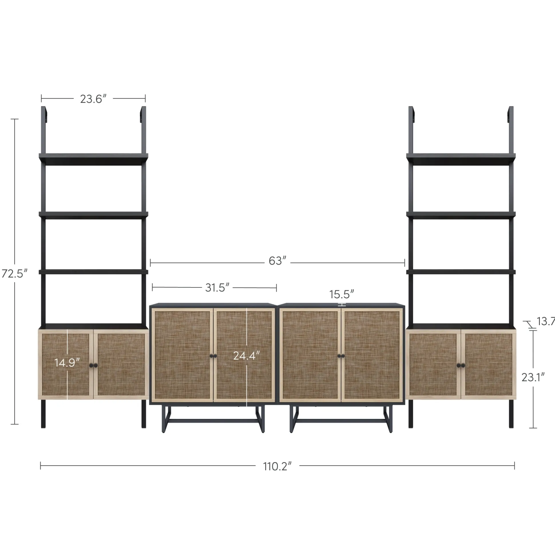 Boho Rattan Entertainment Center
