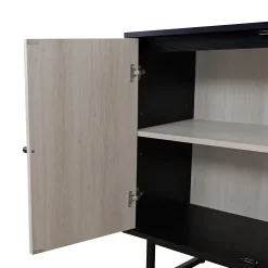 Boho Rattan Entertainment Center with Bookshelves
