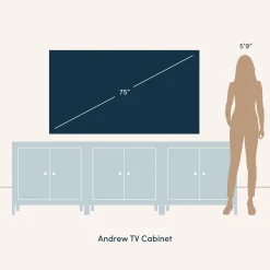 Boho Rattan TV Console for TVs up to 75
